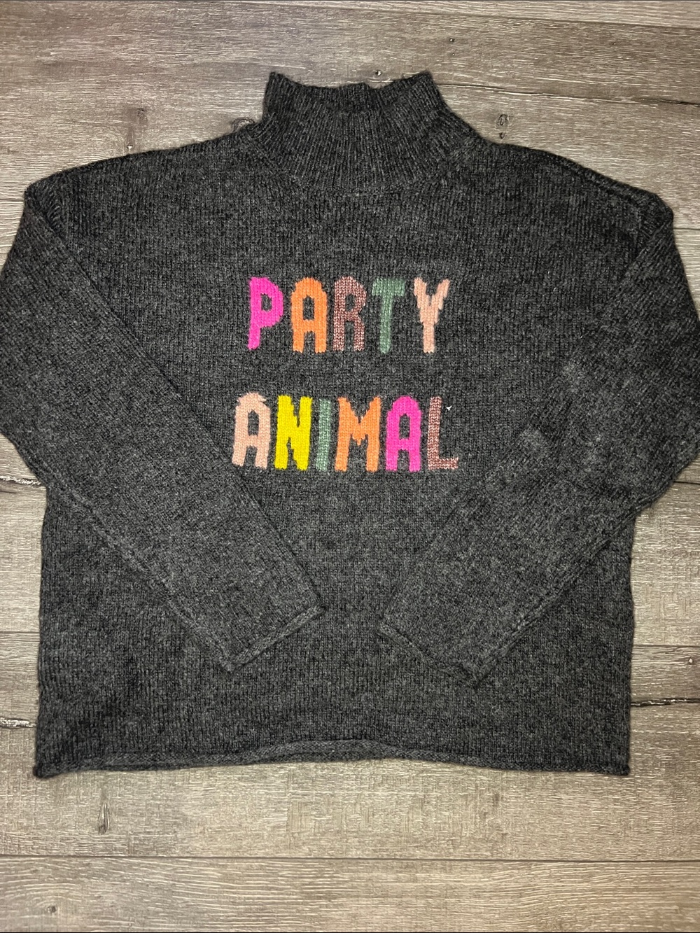 'Party Animal' Dark Gray Pullover Sweater